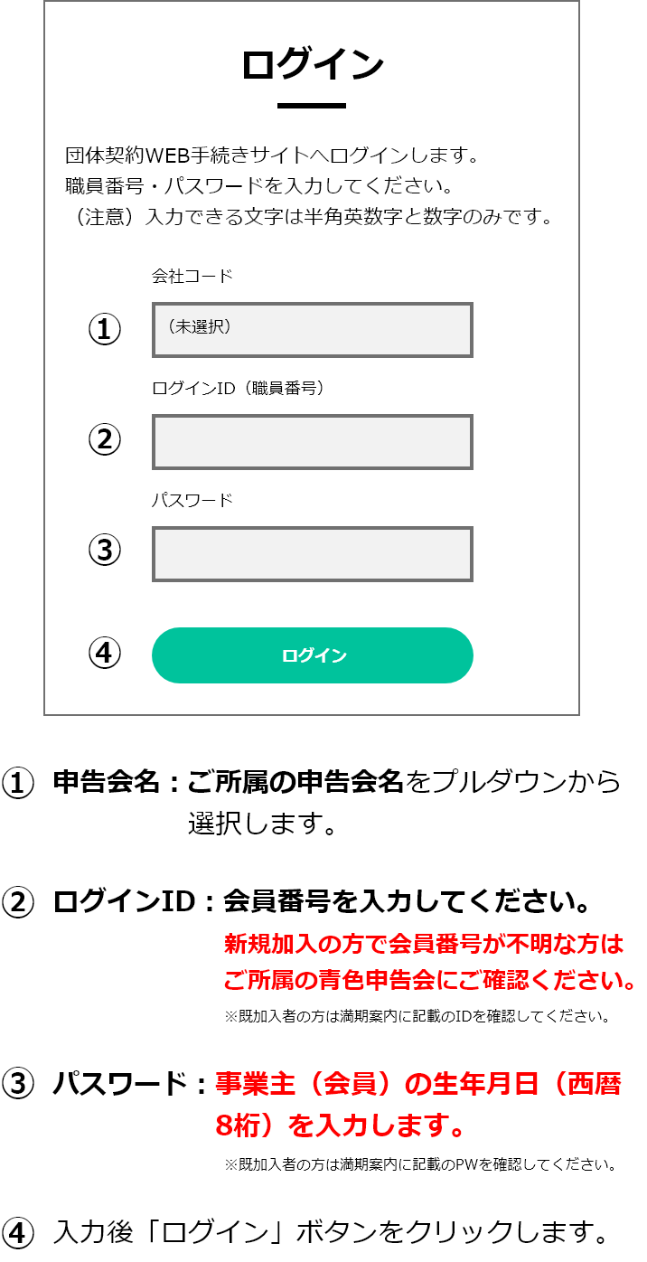 ログイン